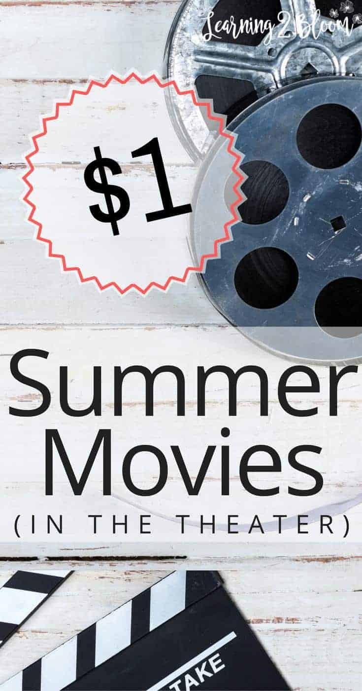 summer dollar movies in the theater. Have a blast with your kids and maybe the entire family watching fun summer movies for only a dollar. It's the best way to enjoy a movie on a budget