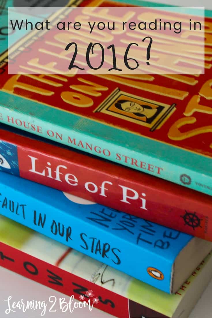 Stack of colorful books with title "What are you reading in 2016"