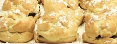 Delicious homemade cream puffs dessert