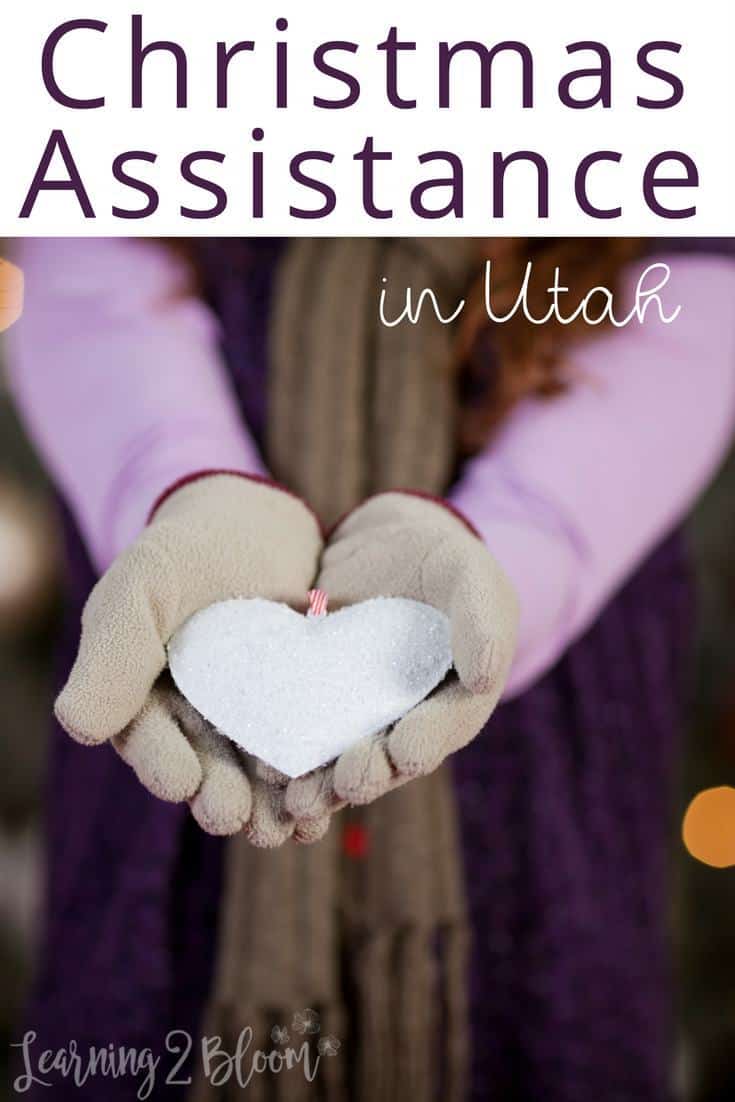 "Christmas Assistance in utah" Girls hands in gloves holding or giving a white heart.