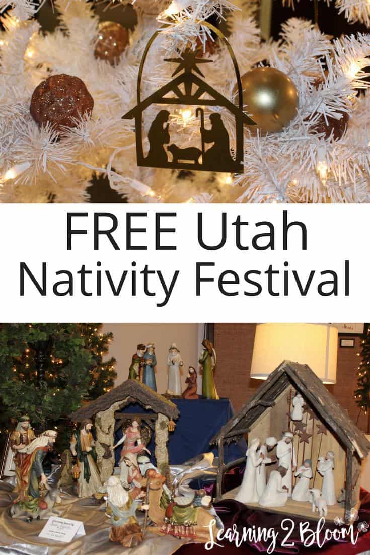 Free Nativity Festival in South Jordan, utah. This event is free and a delightful way to enjoy your time with family or friends. So much fun to walk through hundreds of nativity scenes of all sizes.