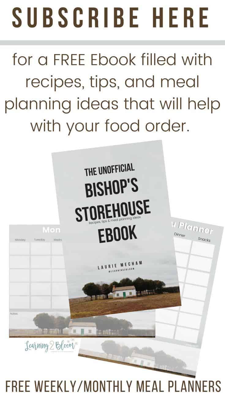 Subscribe here for a FREE ebook filled with recipes, tips and meal planning ideas that will help with your food order. Free weekly/monthly meal planners