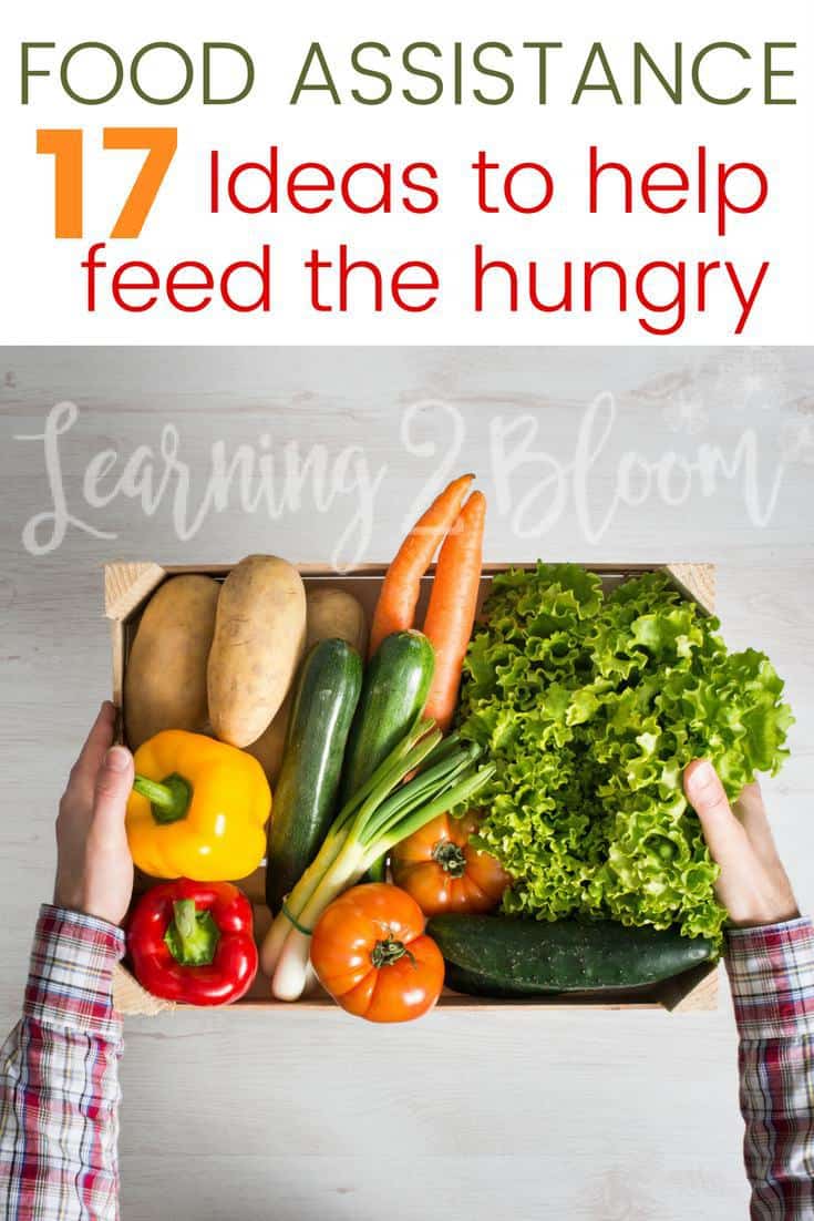 Food assistance- 17 ideas to feed the hungry, help your neighbors, friends or those down on their luck. How can you help make sure no one goes hungry? #LightTheWorld #foodassistance #help