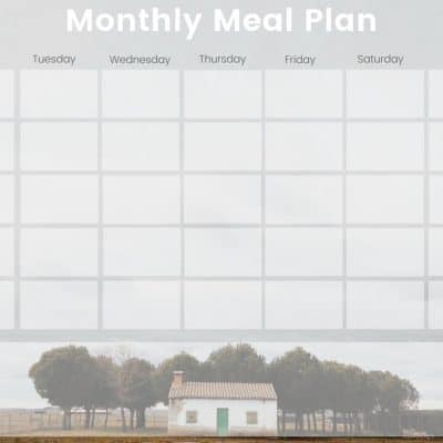 Bishops storehouse monthly meal planner