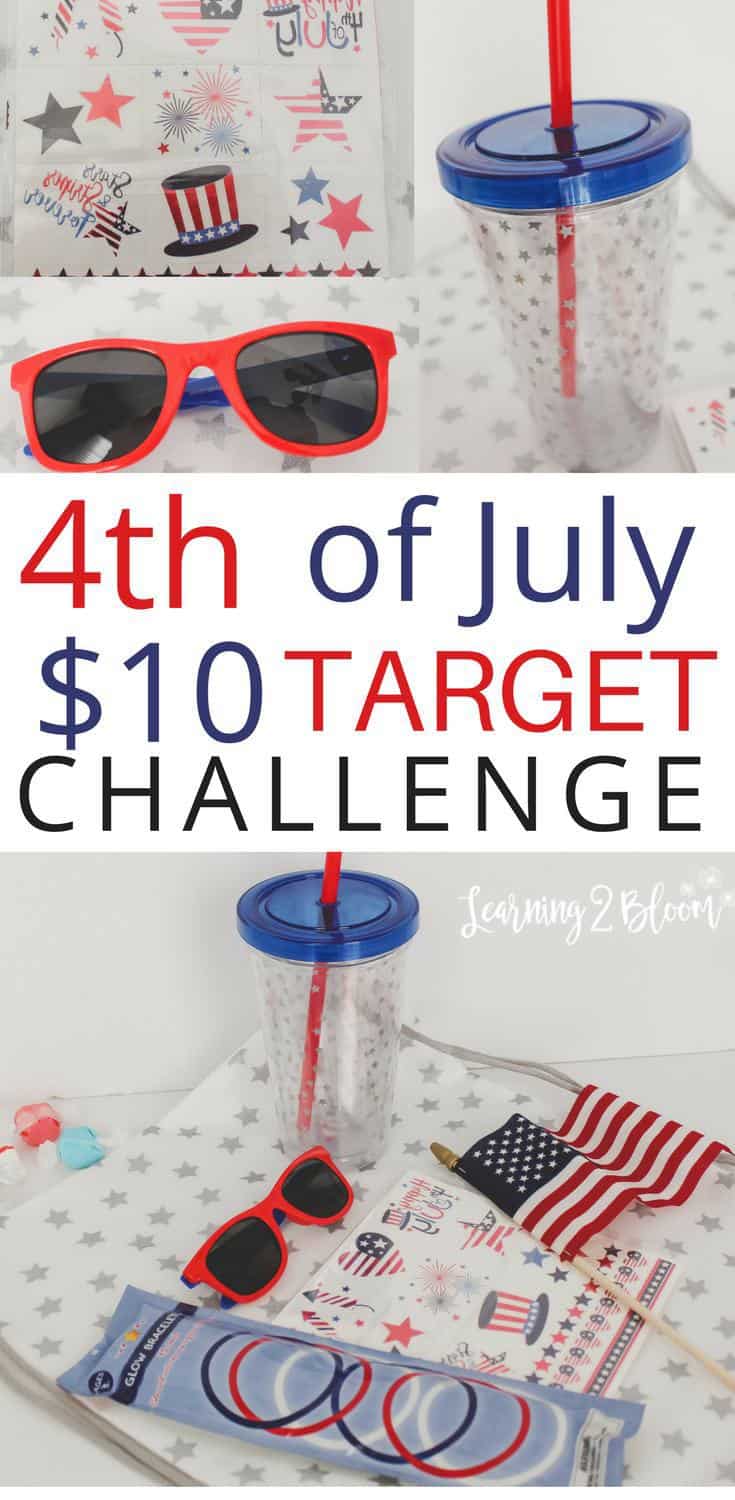 Can you get out of Target without spending $10? This post is part of a monthly $10 spending challenge at Target. This month I focused on the 4th of July or 24th of July celebrations and decided to buy things for the parade and fireworks.