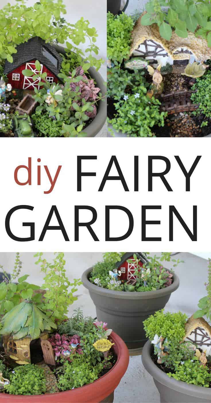 Collage of several fairy gardens "Diy fairy garden"