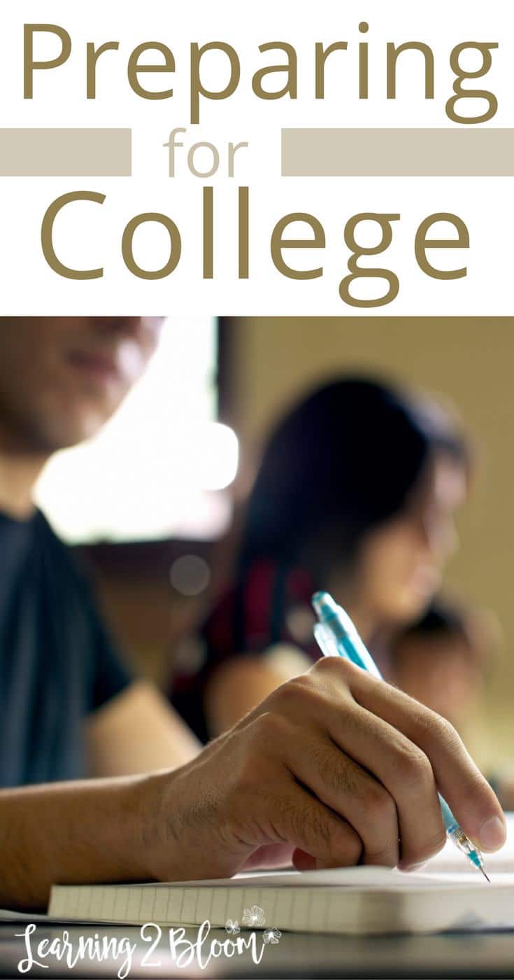 blurry image of students writing in classroom "Preparing for college"