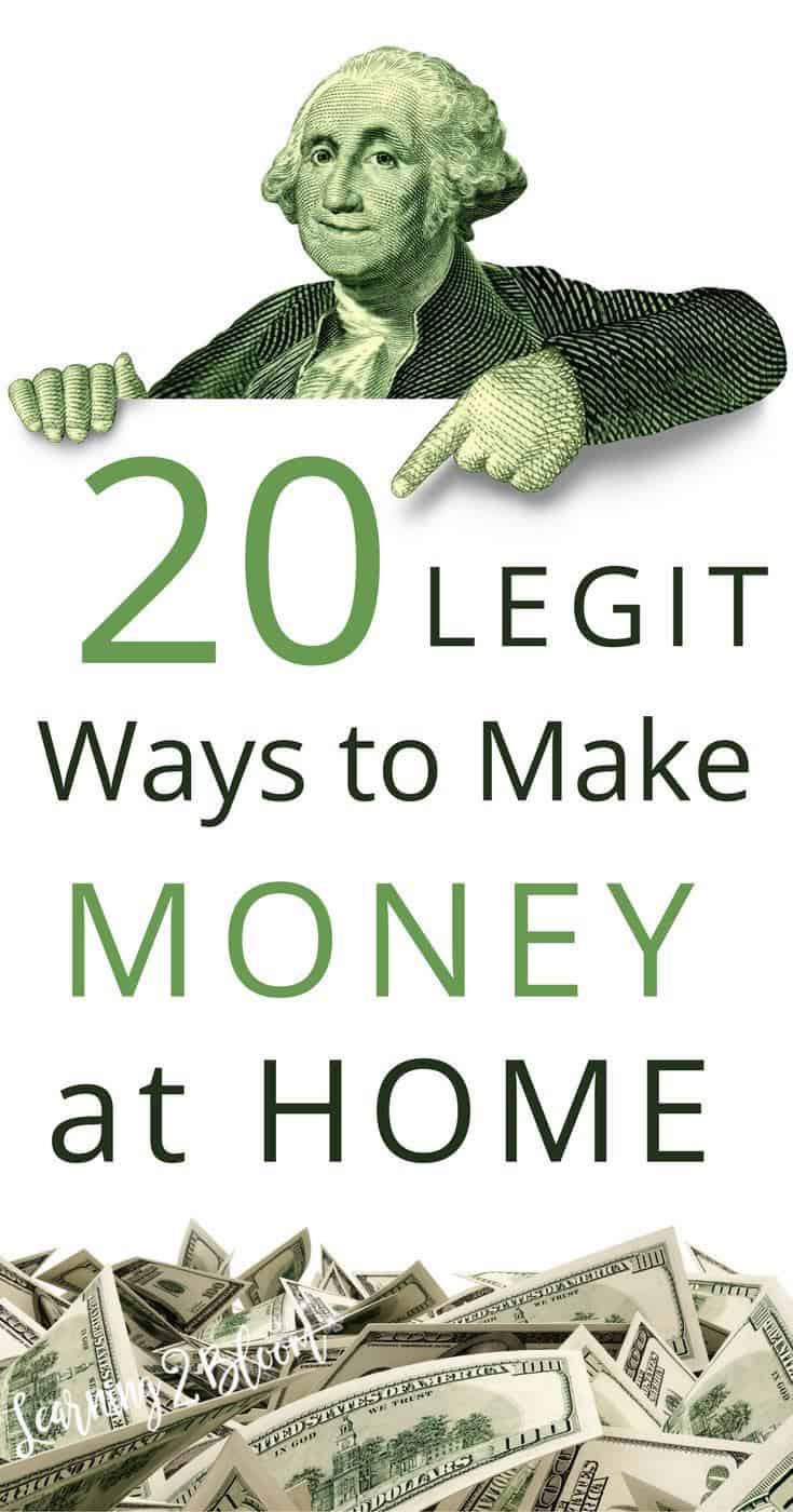 20 legit ways to make money from home. Check out these money making ideas. They're perfect for stay at home moms, or moms looking to work around their kids schedule. Have you tried any of these? If so, which are your favorite ways to make money?