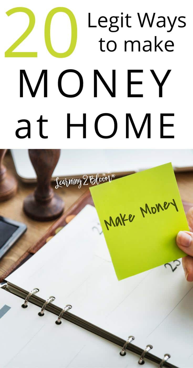 Make money at home with these 20 legit ideas. Check out these 20 ways that this single mom makes money from home. Whether you want to do online work, make calls, secret shop, or make some side money while shopping, these ideas are worth looking into!