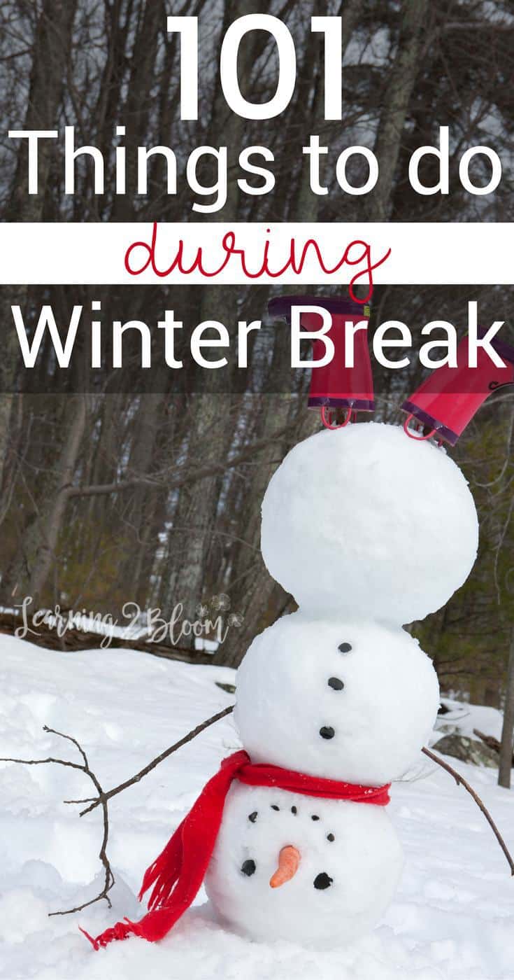 Check out this huge list of 101 things to do during winter break. These are such great ideas for when you're stuck at home with the kids. No matter how much you love them, it's not fun to be home for 2 weeks with bored kids. 