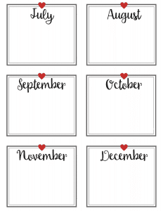 12 Pre-planned dates months