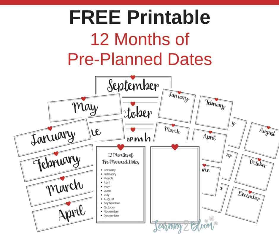 12 Pre-planned Dates - Learning2Bloom