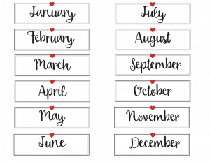 12 Pre-planned dates months