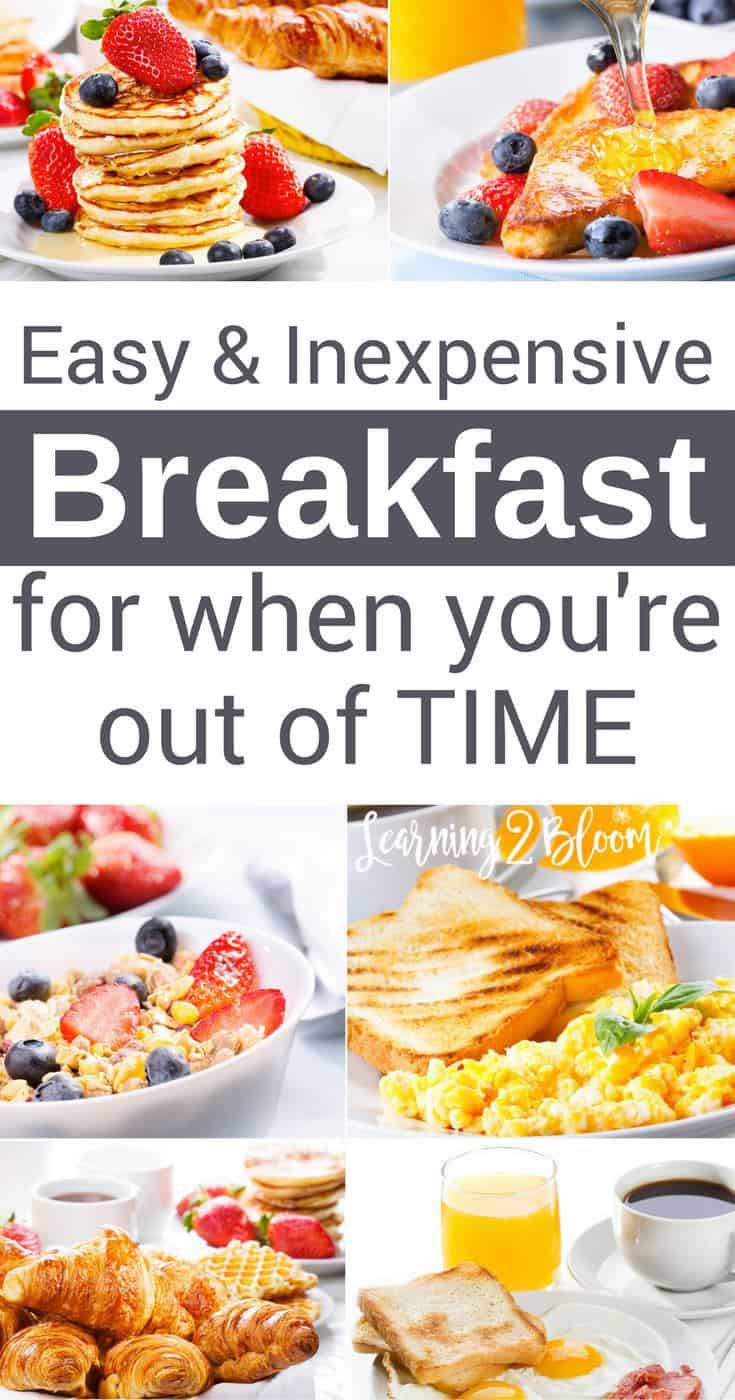 What do you do for breakfast when you're in a rush in the morning and don't have time, but also not looking forward to cereal? Check out these ideas that are perfect for on the go mornings. #Learning2Bloom #singleparent #singlemom #solomom #breakfastideas #breakfastmeals #onthego #morninghacks