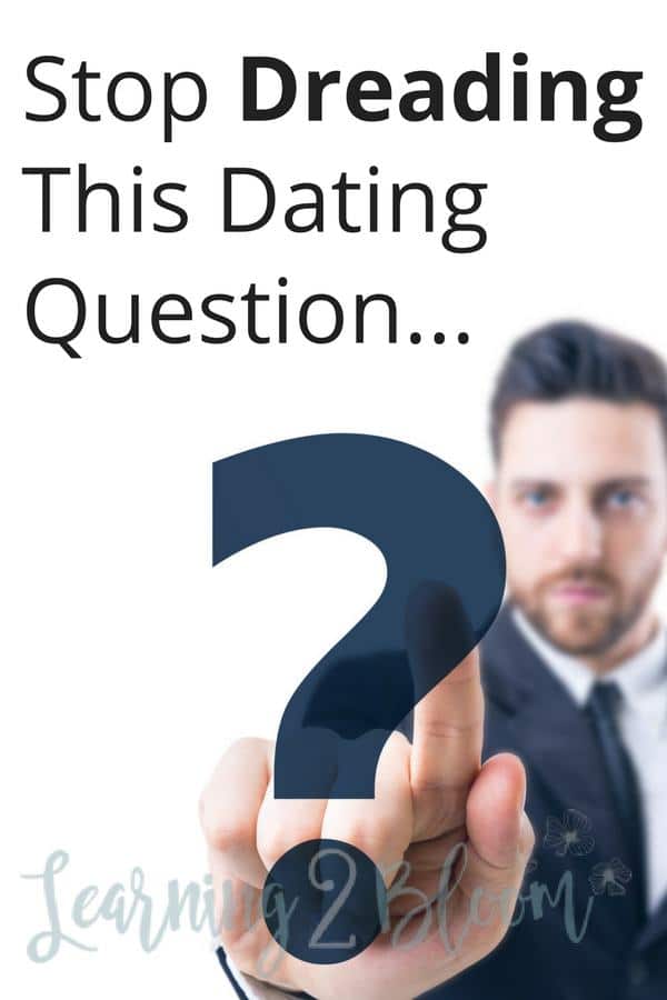 Man in background holding up pointer finger with ? in front of him. Title says "Stop dreading this popular dating question". 