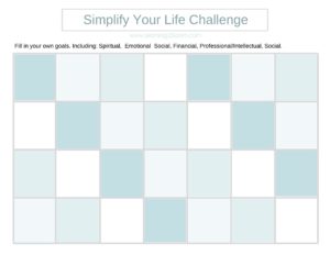 Downloadable Simplify Your Life blank worksheet 