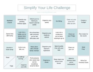 Simplify Your Life Challenge Example worksheet