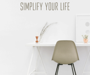 Simplify Your Life with white desk and tan chair
